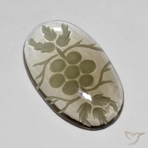 28.18ct 天然 非常浅的棕色 烟晶, 椭圆形, 透明