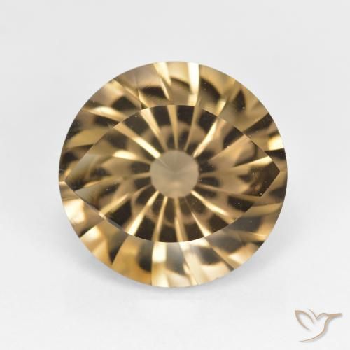 5.43ct 天然 中浅棕色 烟晶, 圆形的, VVS