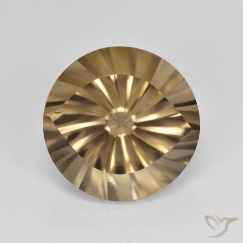 5.42ct 天然 暖棕 烟晶, 圆形的, VVS