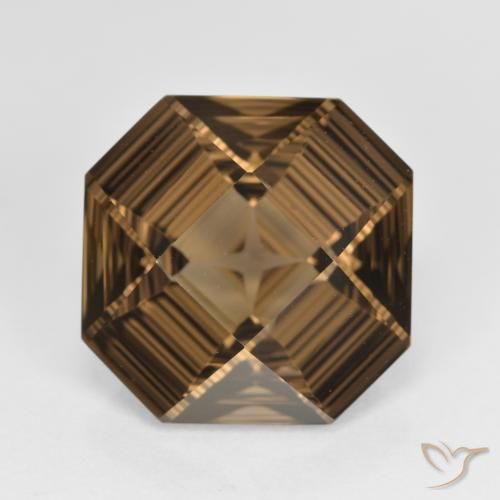 6.04ct 天然 暖棕 烟晶, 祖母绿式切割, VVS