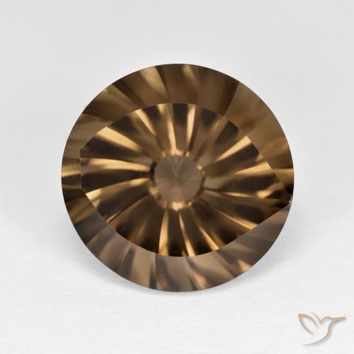 5.05ct 天然 暖棕 烟晶, 圆形的, VS
