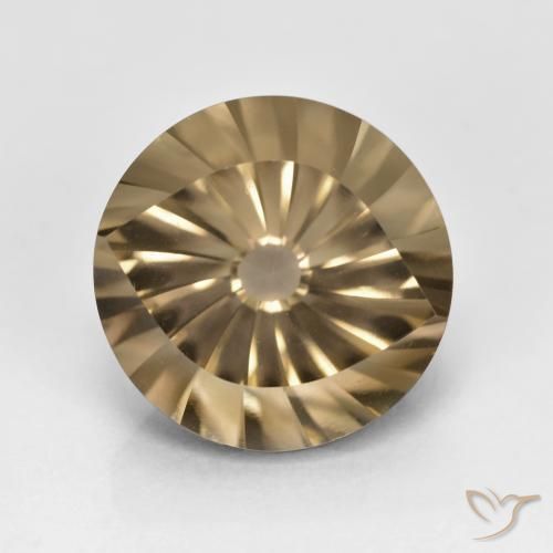 5.66ct 天然 暖棕 烟晶, 圆形的, VVS