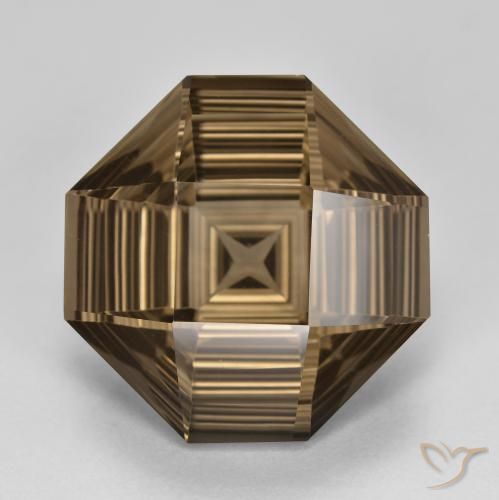 13.25ct 天然 中浅棕色 烟晶, 祖母绿式切割, VVS