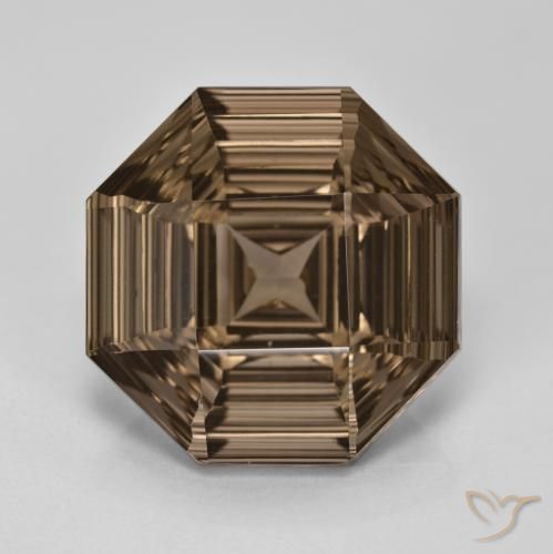 12.91ct 天然 暖棕 烟晶, 祖母绿式切割, VVS