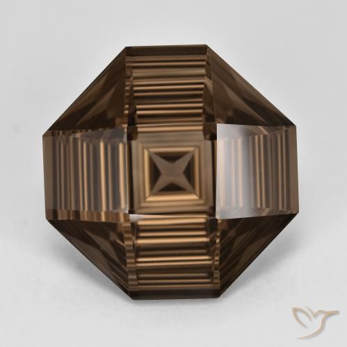 13.08ct 天然 深棕色 烟晶, 祖母绿式切割, VVS