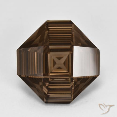 6.25ct 天然 暗棕色 烟晶, 祖母绿式切割, VVS-VS