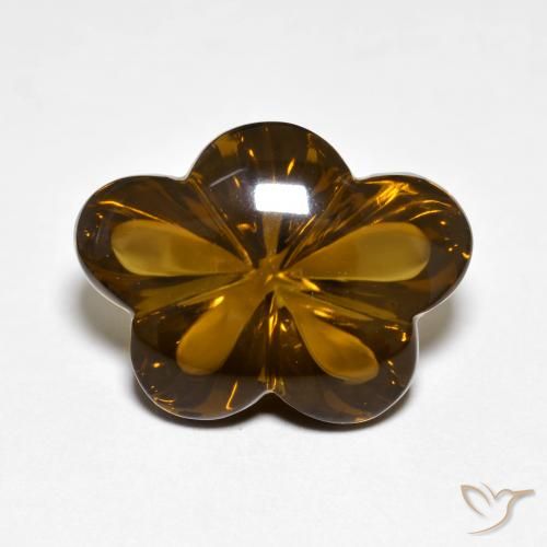 9.16克拉天然烟晶，花形切割，透明