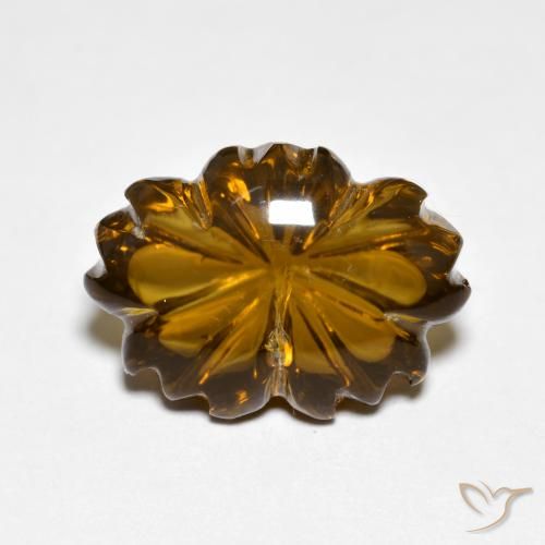 6.45ct 天然 焦糖棕 烟晶, 花形切割, 透明