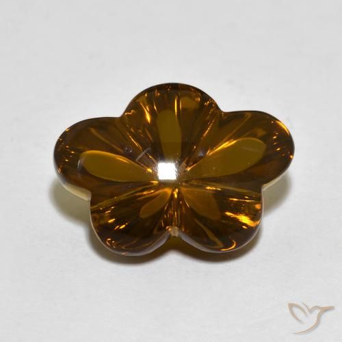 6.11ct 天然 暗棕色 烟晶, 花形切割, 透明