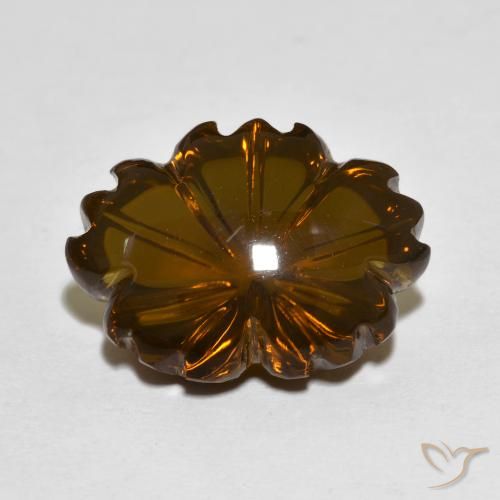 9.44ct 天然 暗棕色 烟晶, 花形切割, 透明