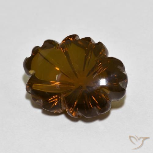 9.44克拉天然烟晶，花形切割，透明