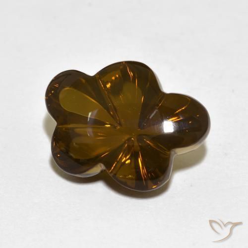 6.12克拉天然烟晶，花形切割，透明
