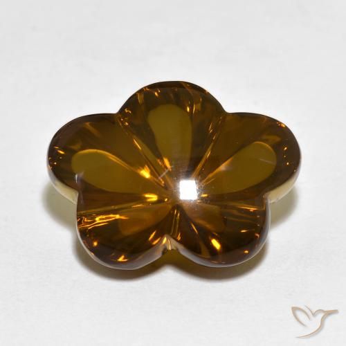 10.13ct 天然 暖棕 烟晶, 花形切割, 透明