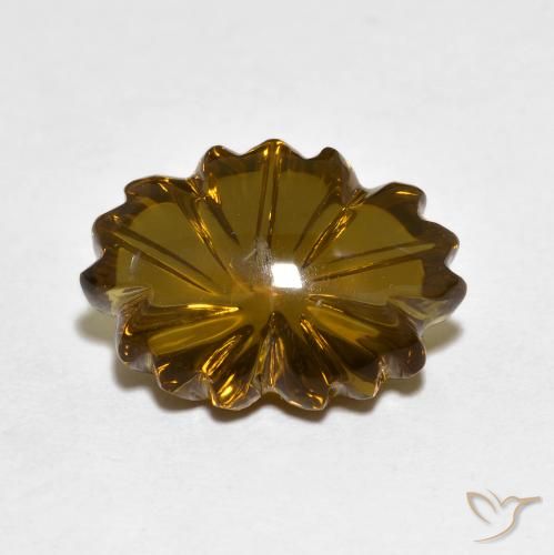6.02ct 天然 暖棕 烟晶, 花形切割, 透明