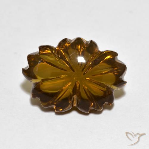 6.56ct 天然 暖棕 烟晶, 花形切割, 透明