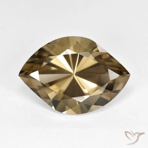 7.22ct 天然 浅棕色 烟晶, 榄尖形, VS