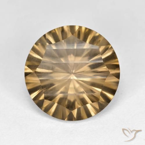 5.13ct 天然 浅土棕色 烟晶, 圆形的, VS