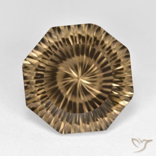 11.59ct 天然 浅咖啡棕 烟晶, 祖母绿式切割, VVS