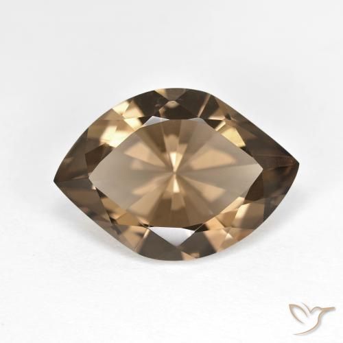6.45ct 天然 暖棕 烟晶, 榄尖形, VVS-VS