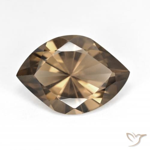 6.89ct 天然 中浅棕色 烟晶, 榄尖形, VVS