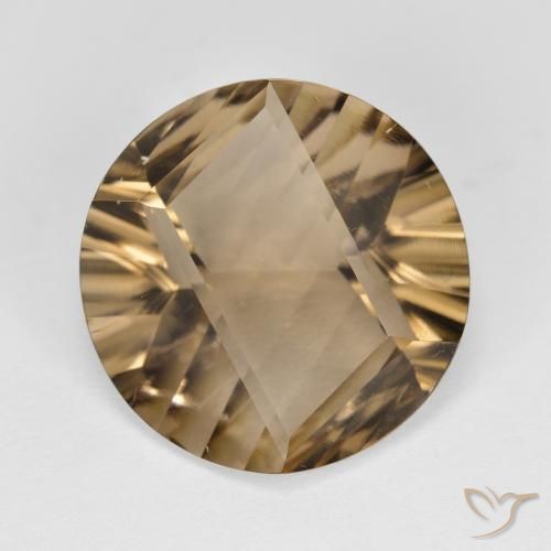 9.26ct 天然 暖棕 烟晶, 圆形的, VVS-VS