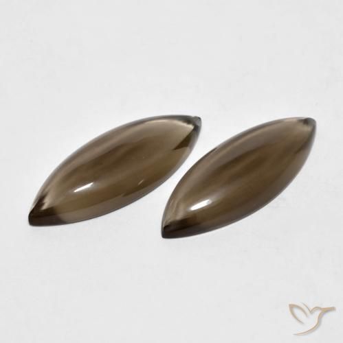 11.08克拉天然烟晶，榄尖形，透明