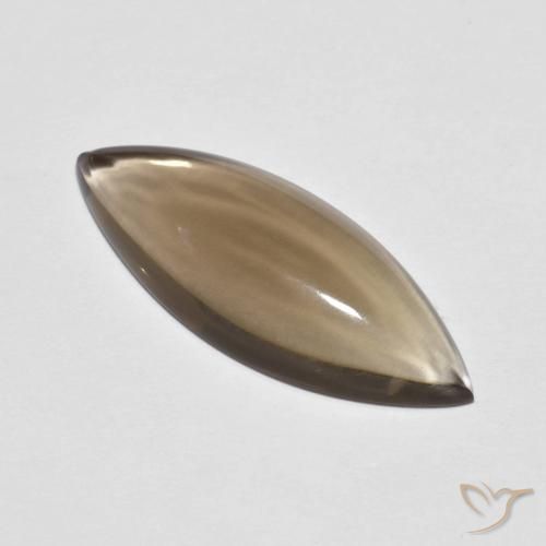 5.64ct 天然 中浅棕色 烟晶, 榄尖形, 透明