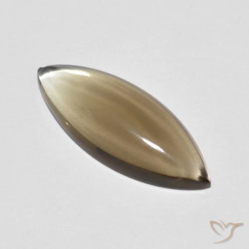 5.64ct 天然 淡摩卡 烟晶, 榄尖形, 透明