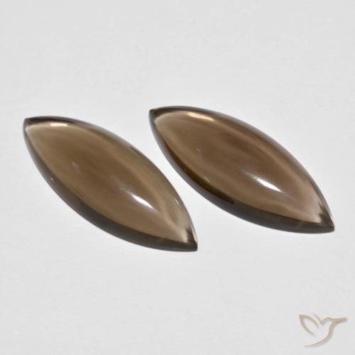 11.81ctw 天然 山核桃棕 烟晶, 榄尖形, 透明