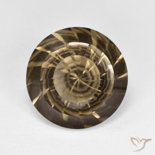5.42ct 天然 中浅棕色 烟晶, 圆形的, VVS