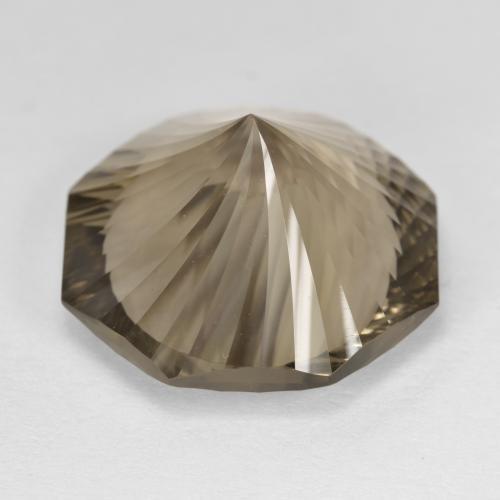 17.73克拉天然棕色烟晶，祖母绿式切割，18.1×18毫米，VVS-VS