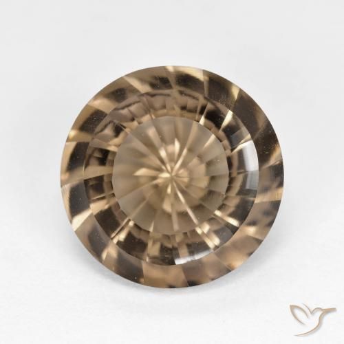 5.41ct 天然 淡摩卡 烟晶, 圆形的, VVS