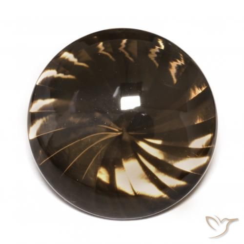 12.28ct 天然 中褐色 烟晶, 圆形的, 透明