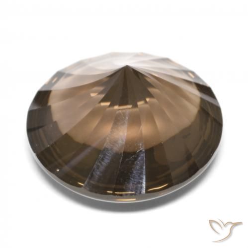 12.95克拉天然烟晶，圆形的，透明