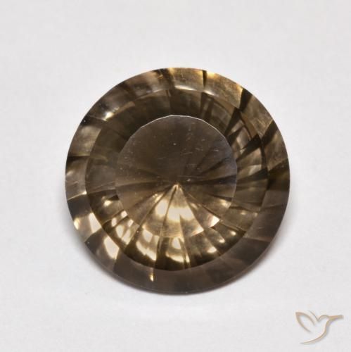 5.58ct 天然 淡摩卡 烟晶, 圆形的, VVS