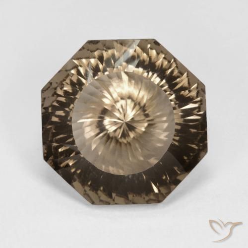 8.82ct 天然 淡摩卡 烟晶, 祖母绿式切割, VVS