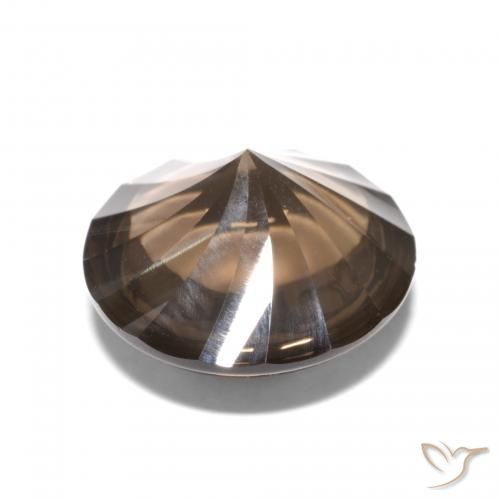 4.93克拉天然烟晶，圆形的，透明