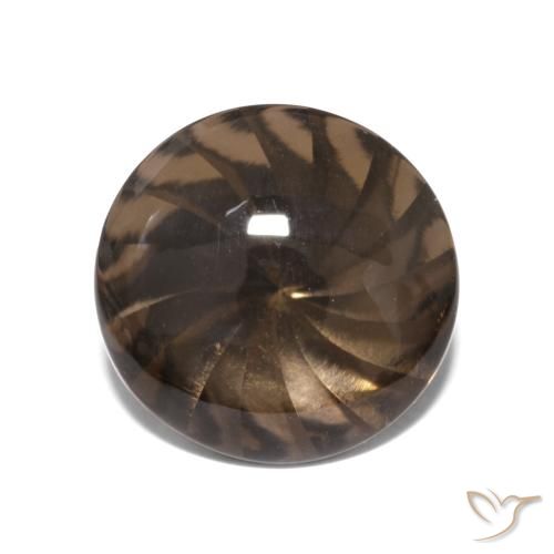 4.86ct 天然 深棕色 烟晶, 圆形的, 透明