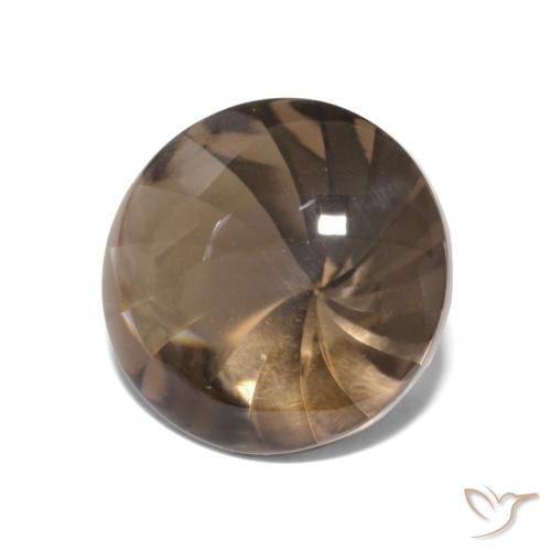 4.86克拉天然烟晶，圆形的，透明