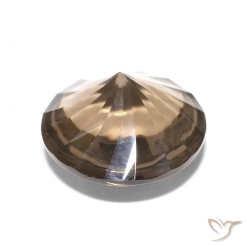 4.86克拉天然烟晶，圆形的，透明
