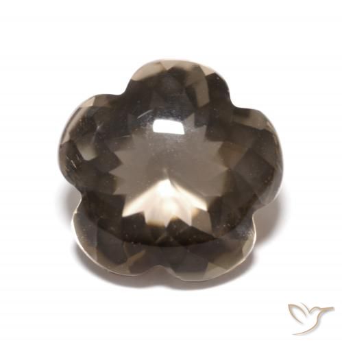 4.98ct 天然 山核桃棕 烟晶, 花形切割, 透明