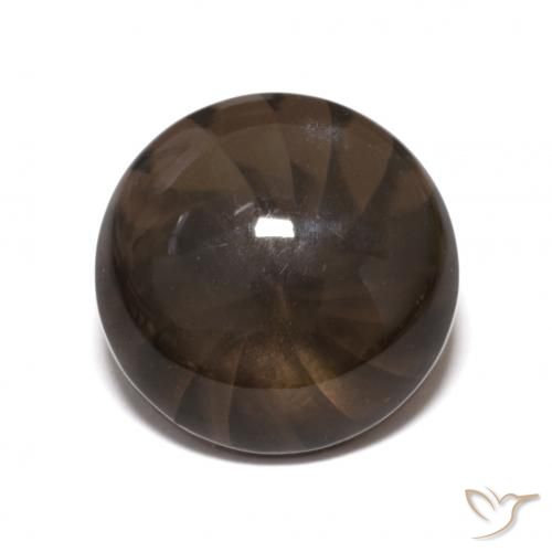6.18ct 天然 棕褐色 烟晶, 圆形的, 不透明