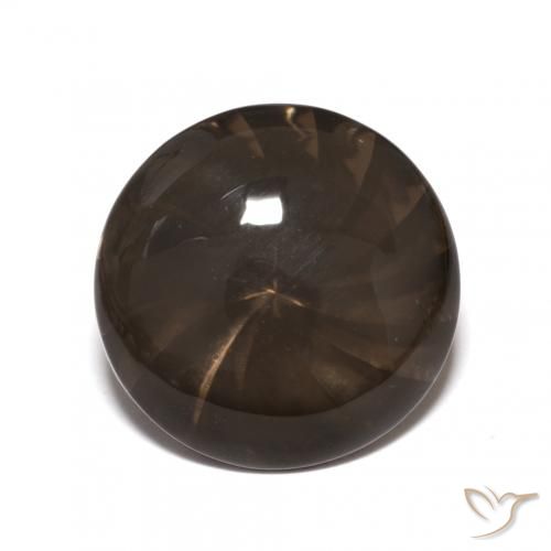 5.14ct 天然 棕褐色 烟晶, 圆形的, 透明