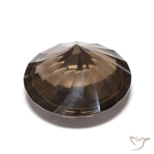 5.14克拉天然烟晶，圆形的，透明