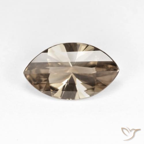2.48ct 天然 淡摩卡 烟晶, 榄尖形, VVS