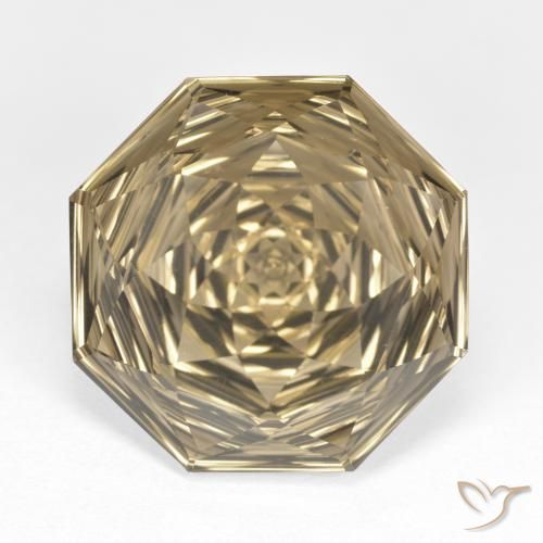 12.80ct 天然 浅黄棕 烟晶, 祖母绿式切割, VVS