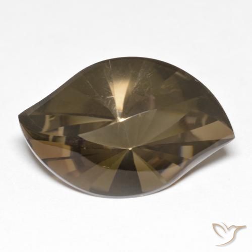 10.26ct 天然 中浅棕色 烟晶, 榄尖形, 透明