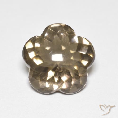 4.99ct 天然 暖棕 烟晶, 花形切割, 透明