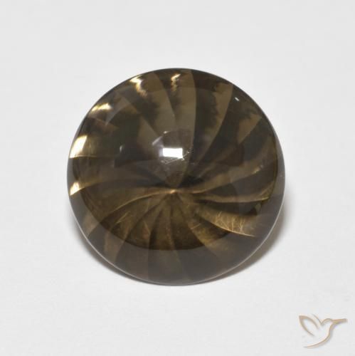 5.22ct 天然 淡摩卡 烟晶, 圆形的, 透明