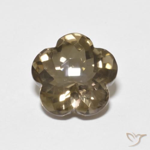 4.38ct 天然 浅玉米饼棕色 烟晶, 花形切割, 透明